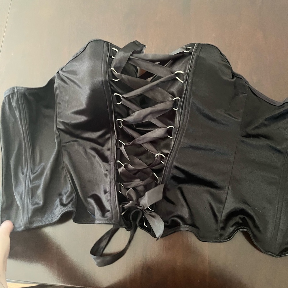 Spirit Black Lace-Up Corset Top